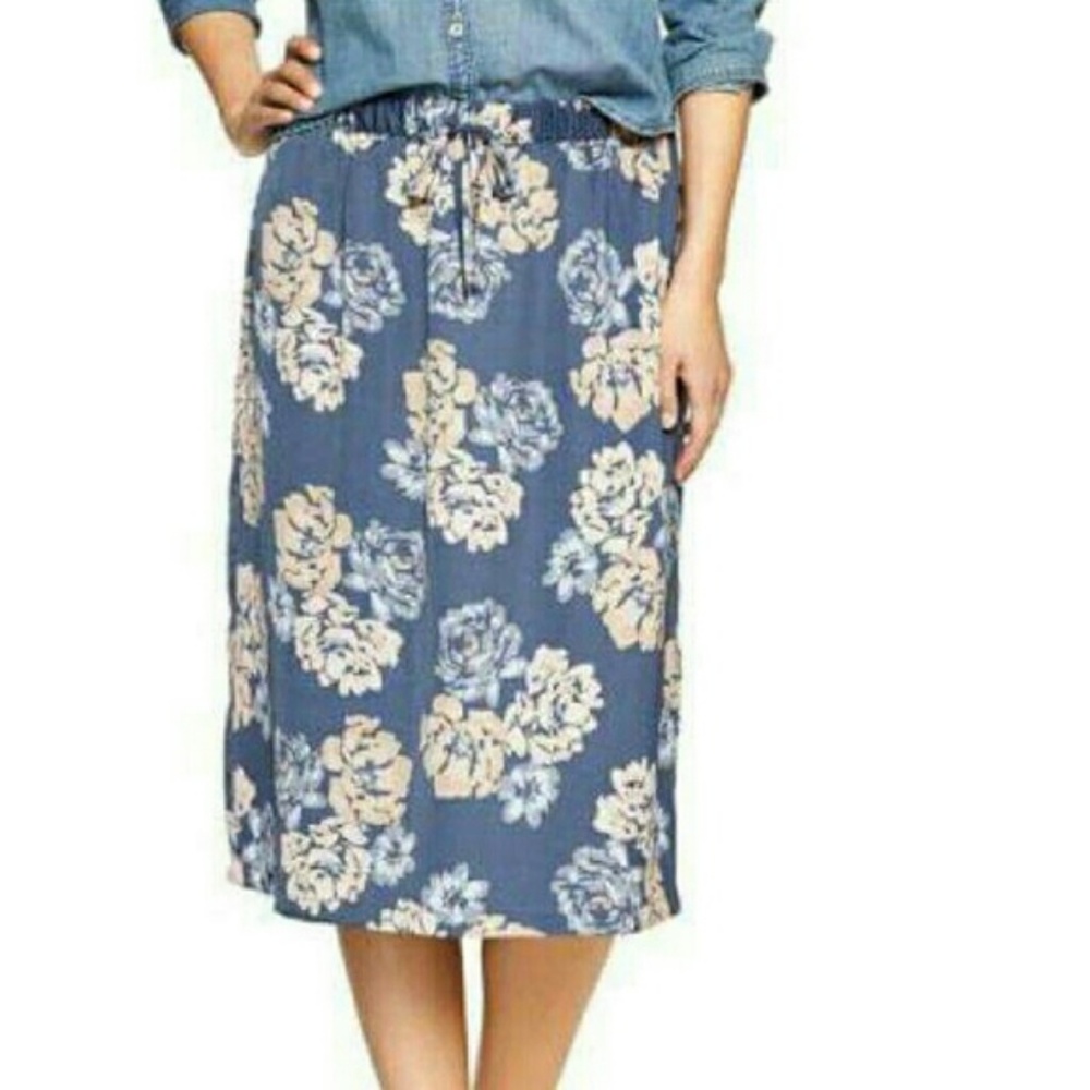 Gap Satin Floral Skirt